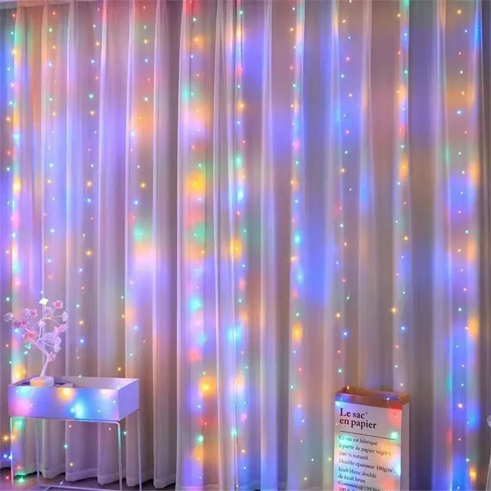 USB Curtain String Lights 8 Modes Fairy Light Christmas Halloween Garland Holiday Led Light Wedding Party Home Bedroom Decor