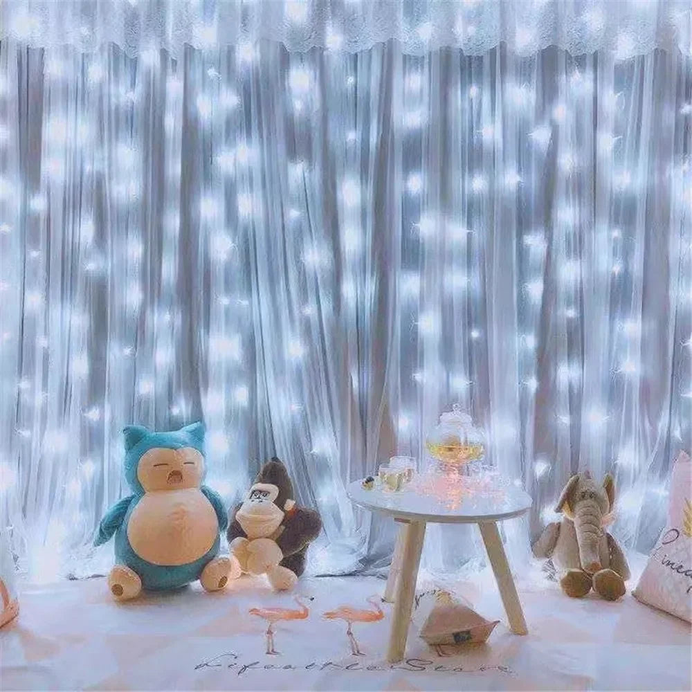 USB Curtain String Lights 8 Modes Fairy Light Christmas Halloween Garland Holiday Led Light Wedding Party Home Bedroom Decor