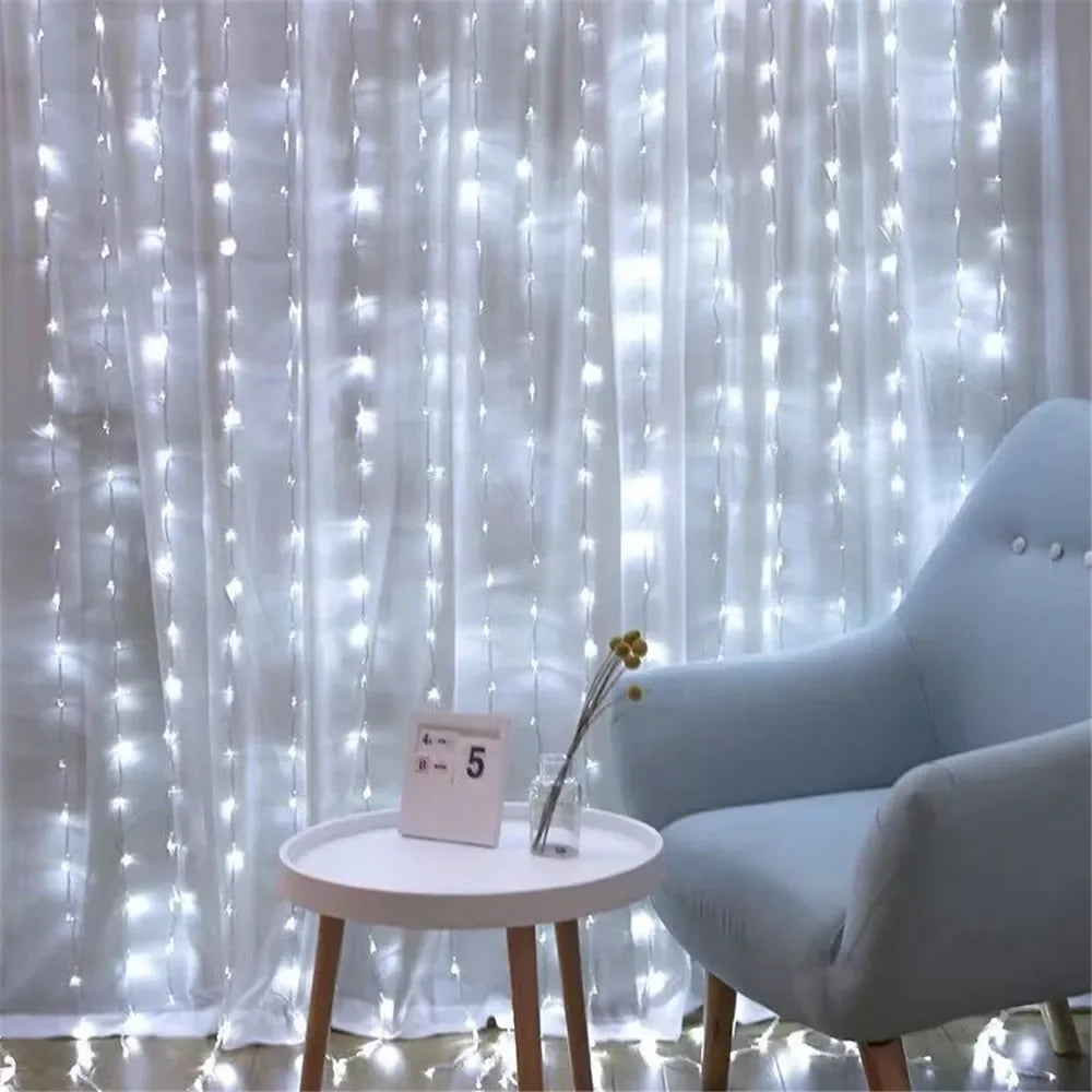 USB Curtain String Lights 8 Modes Fairy Light Christmas Halloween Garland Holiday Led Light Wedding Party Home Bedroom Decor